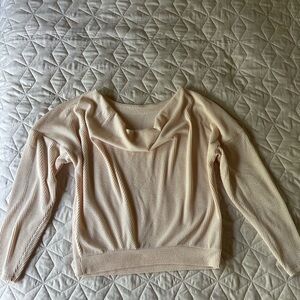 Anthropologie Maeve elegant Cream Top S Cowl Neck